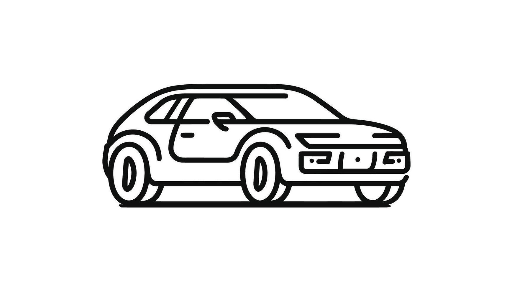 Sleek Modern Coupe Car Design Illustration, Stylish Minimalist Line Art, Clean Automotive Graphic, Simple Elegant Vehicle Sketch vector