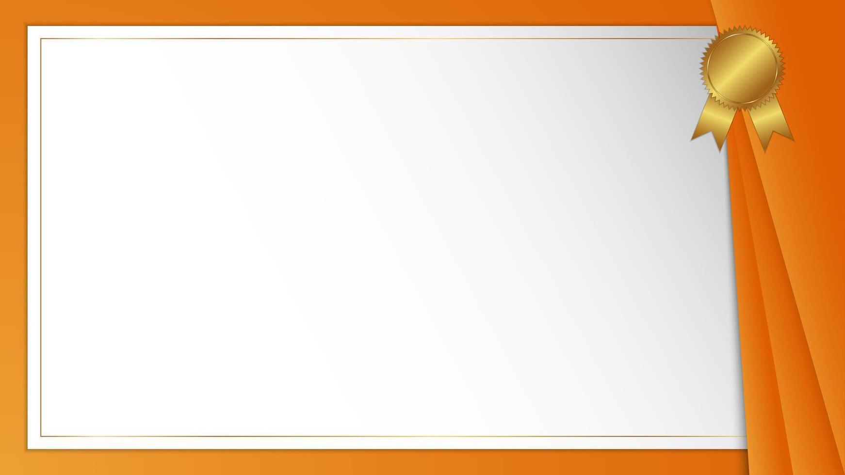 Blank certificate with gold seal vector