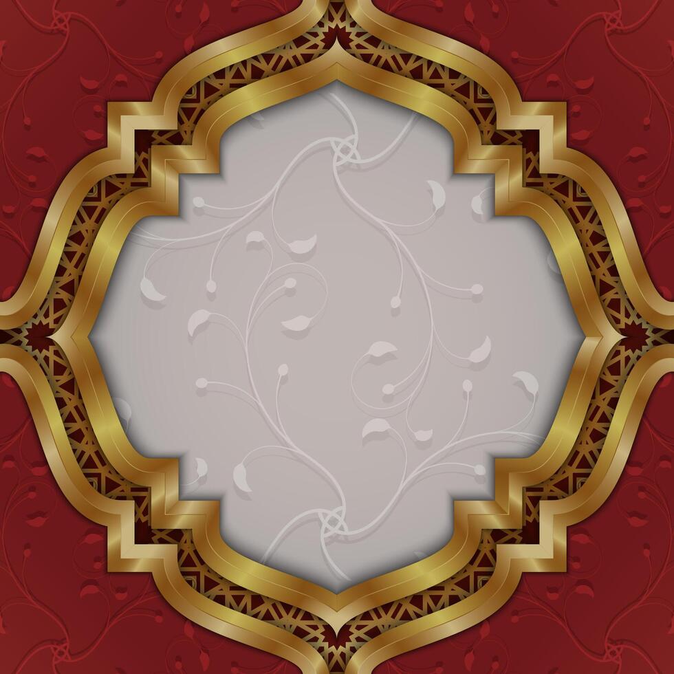 Red and gold decorative background design vector