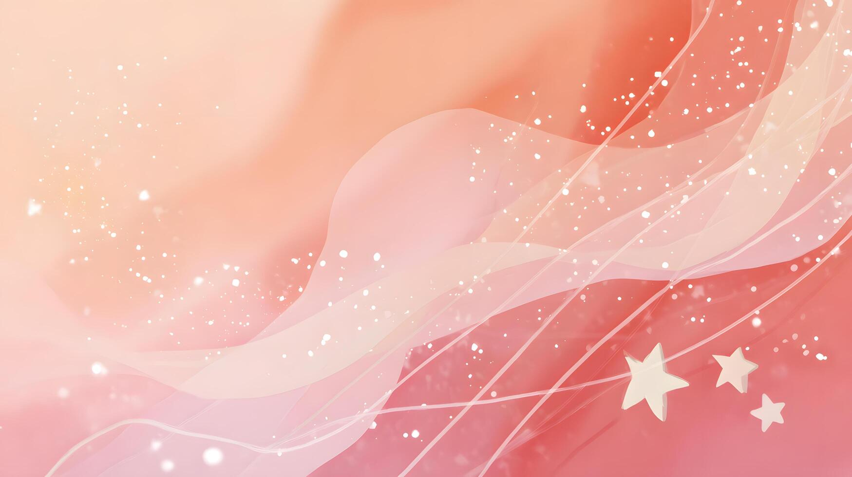 Soft pink abstract background with flowing lines and stars a dreamy design photo