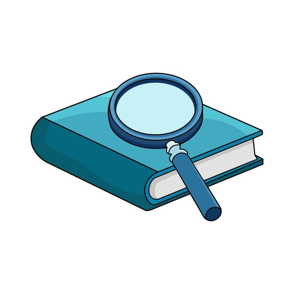 Book and Magnifying Glass vector