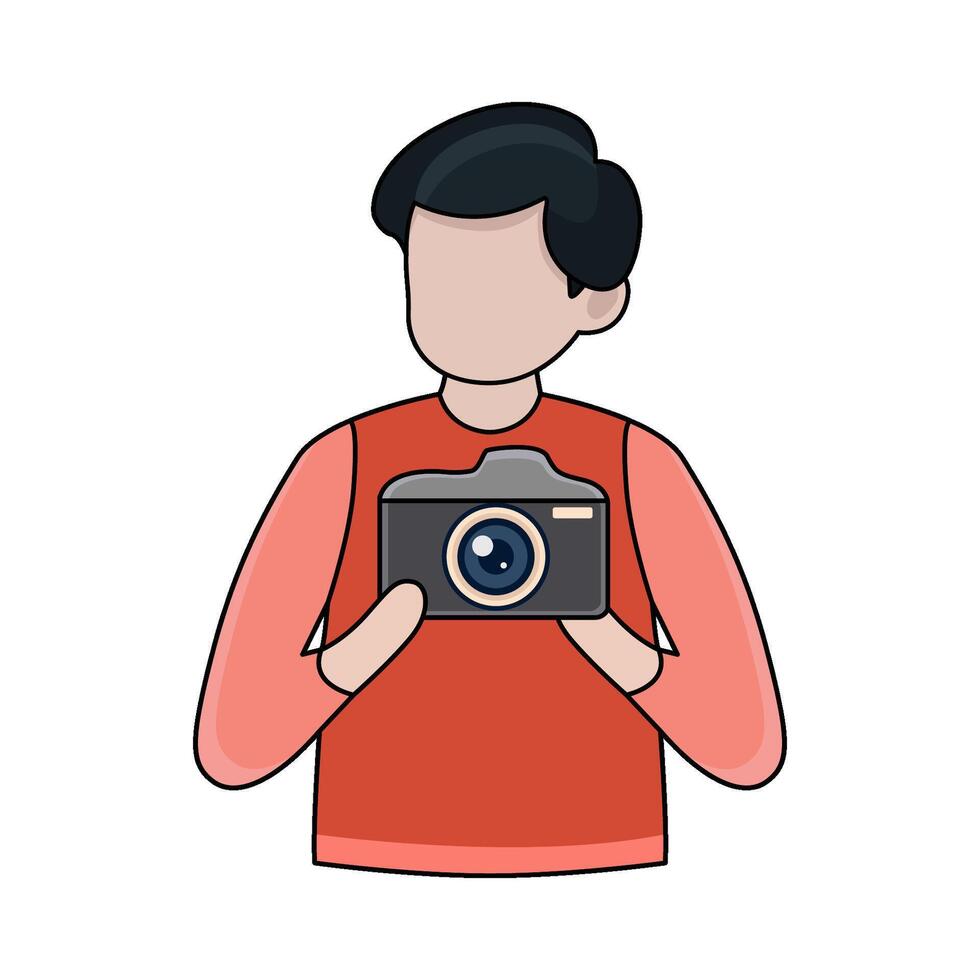 illustration of Photographer boy vector