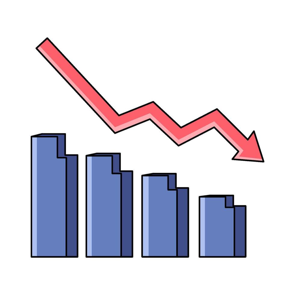 illustration of Graph Down vector