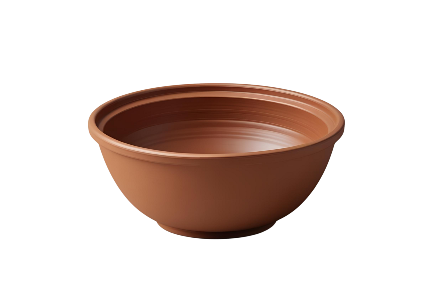 Empty Terracotta or Brown Clay Serving Bowl Isolated for Design Use png