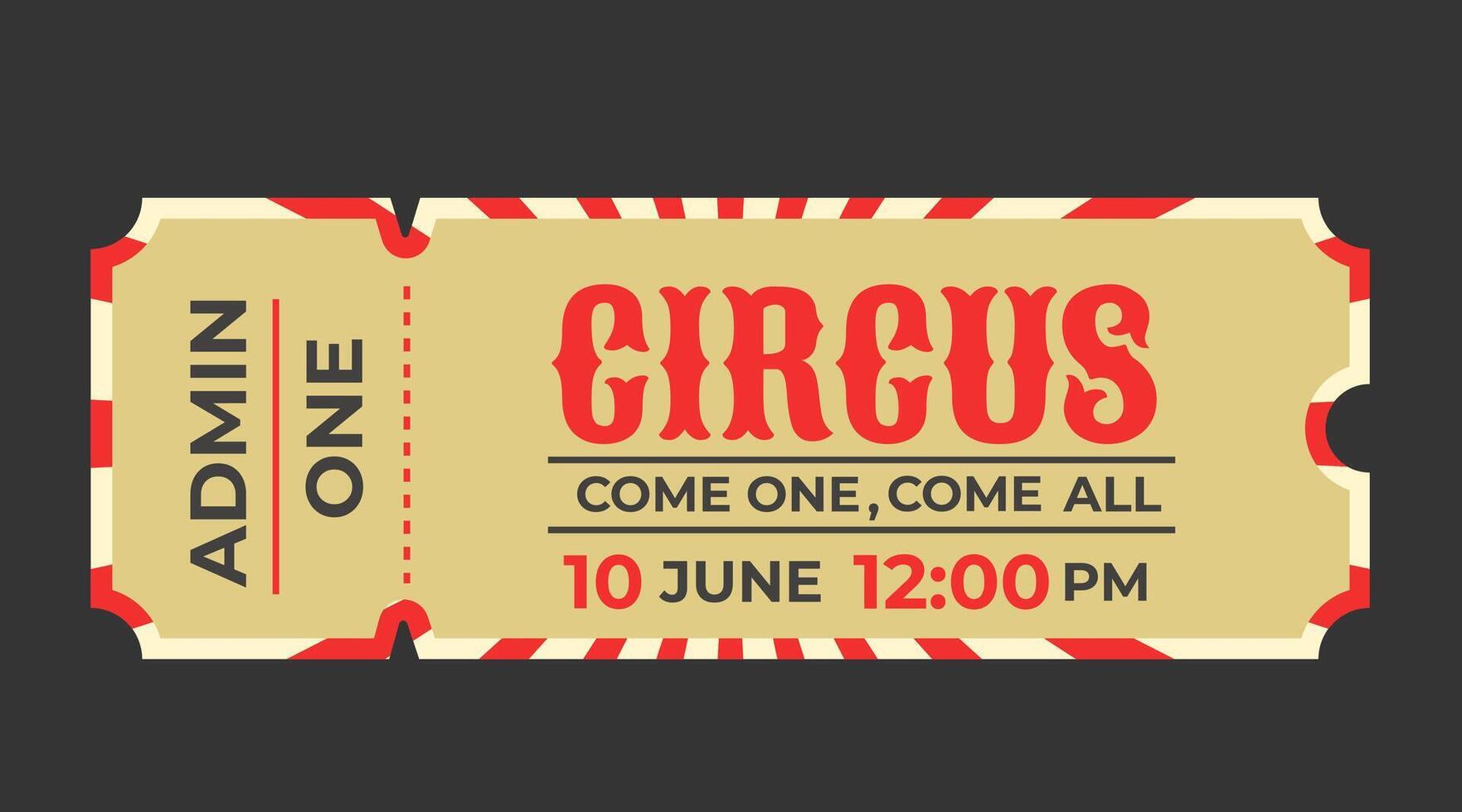 Circus ticket. This invitation to the festival and ticket to the retro carnival is available in a single printable template vector