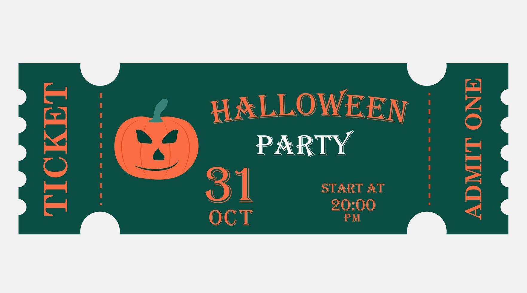 The template for making a ticket for Halloween. A one-person ticket. Halloween ticket vector