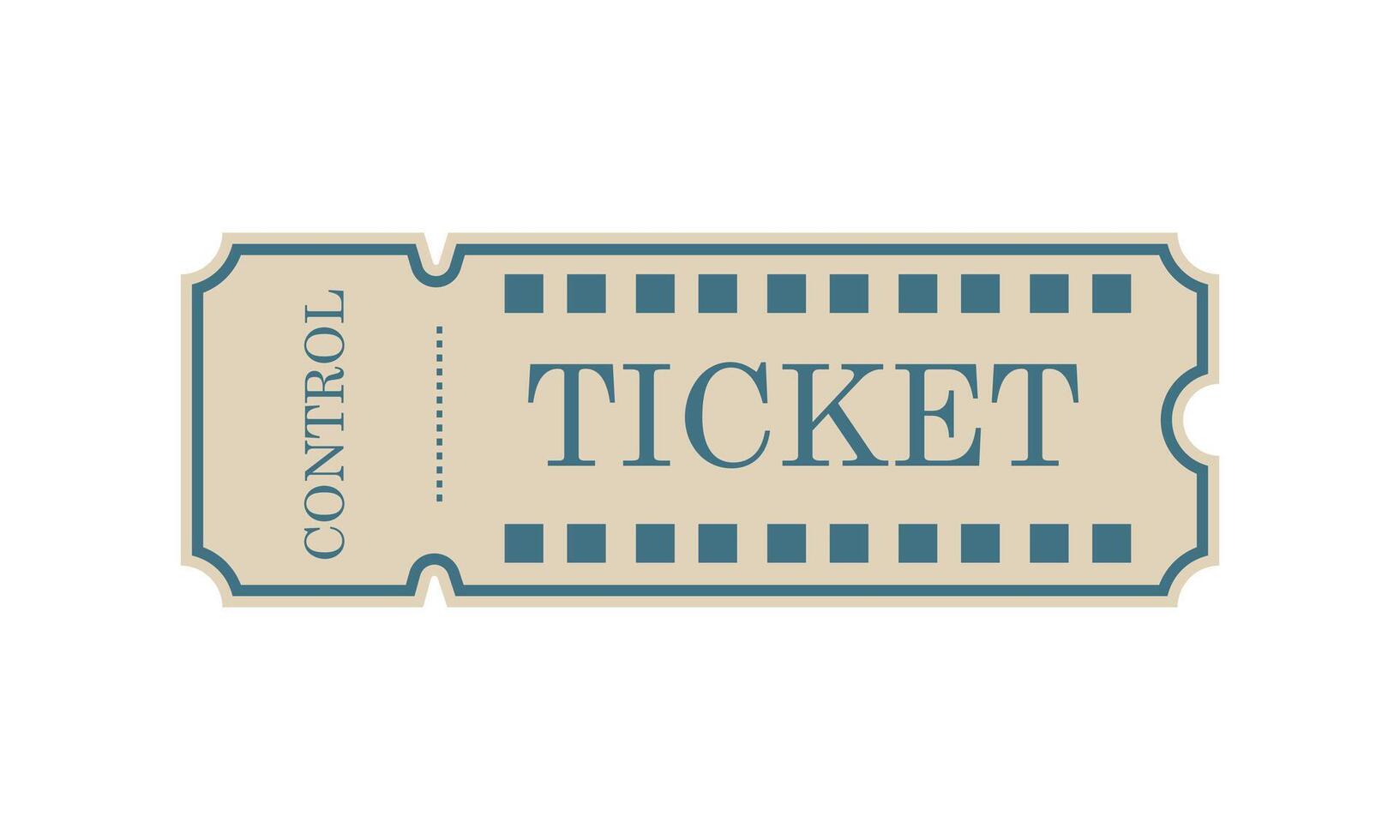 A simple and minimalistic ticket template with text. A mock-up of a ticket for a concert, event, or festival vector
