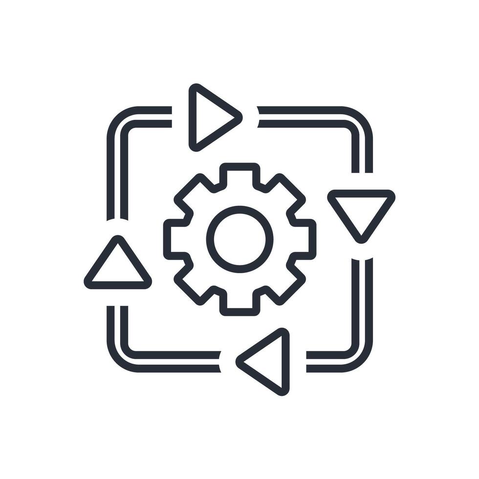 process icons stroke linear vector