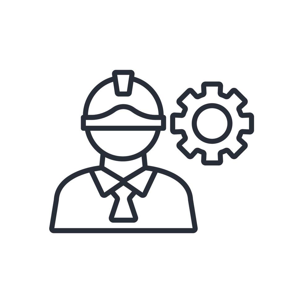 engineers icons stroke linear style vector