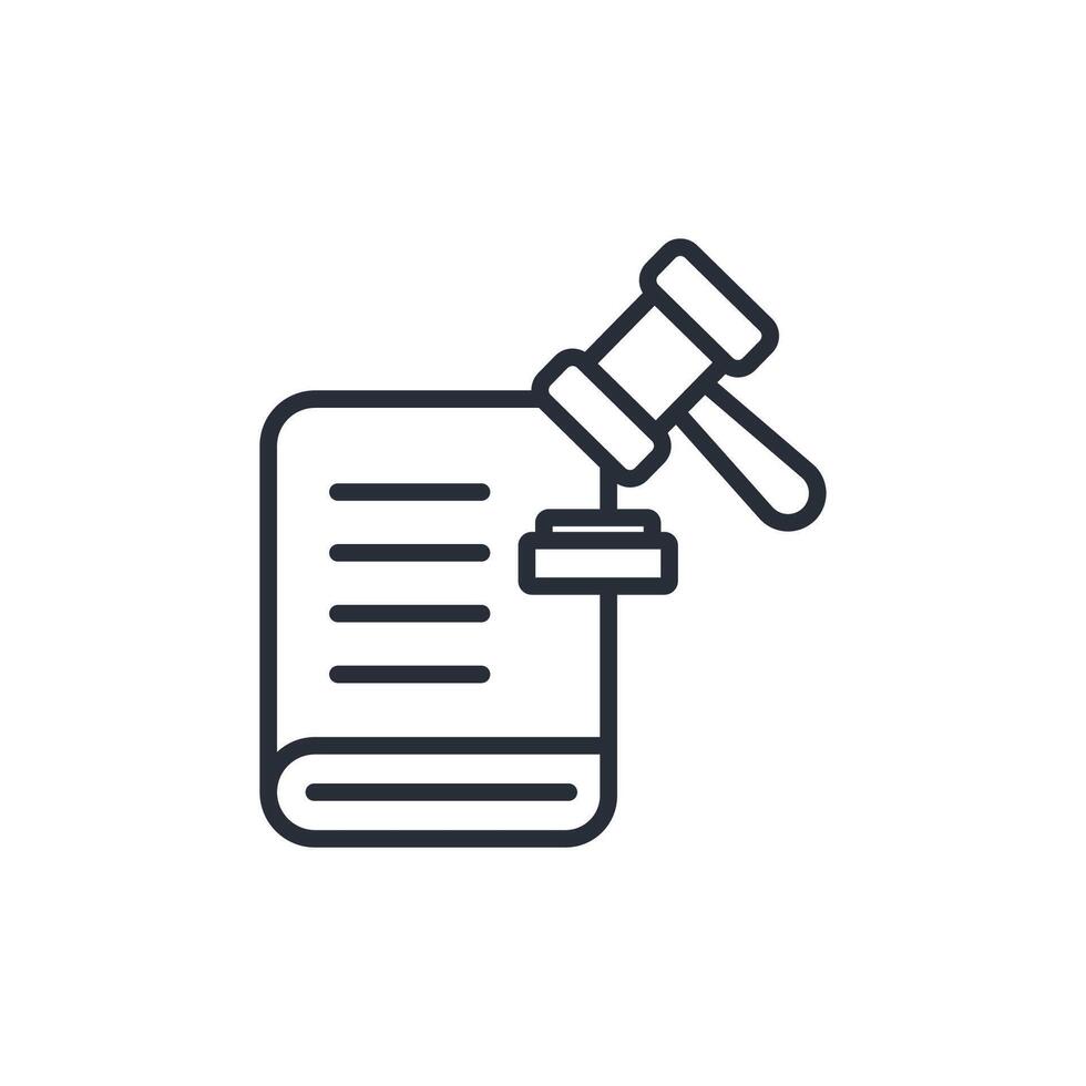 court order line icons vector