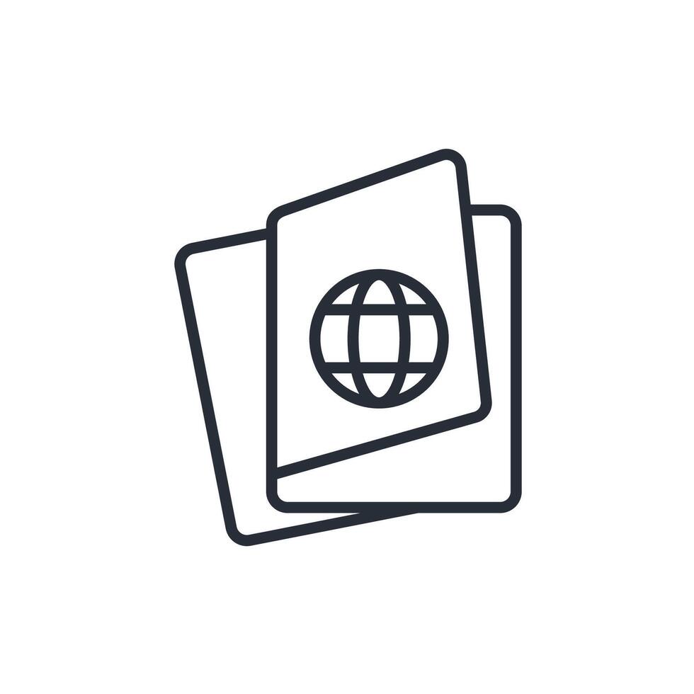 passport line icons vector