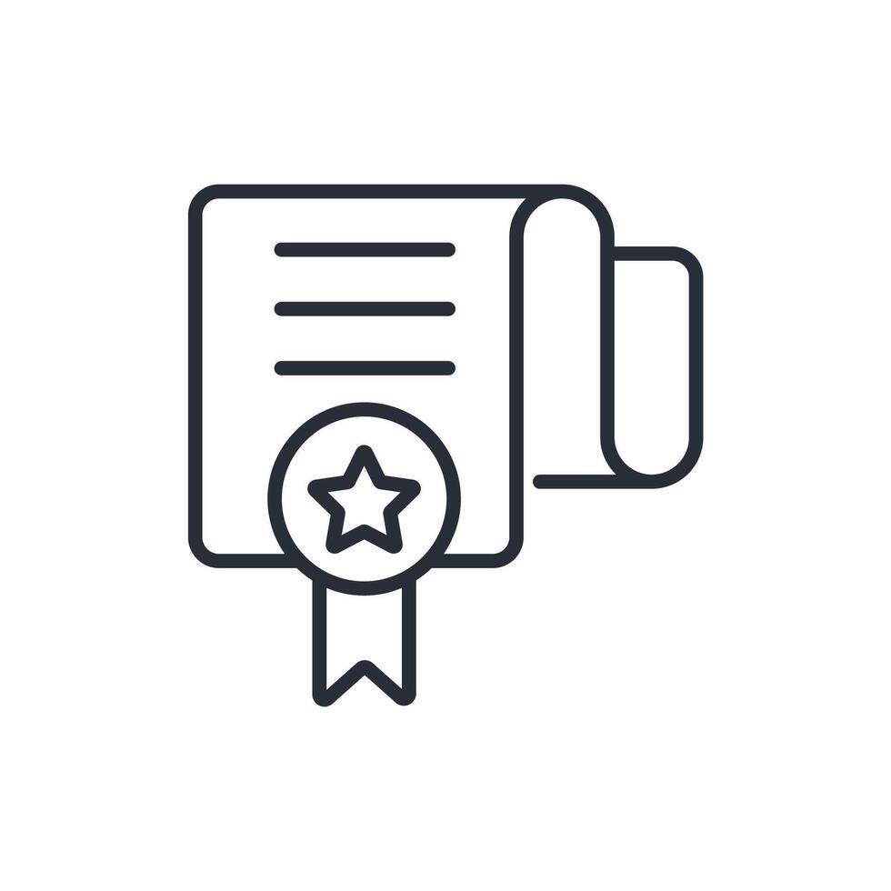 certificate line icons vector
