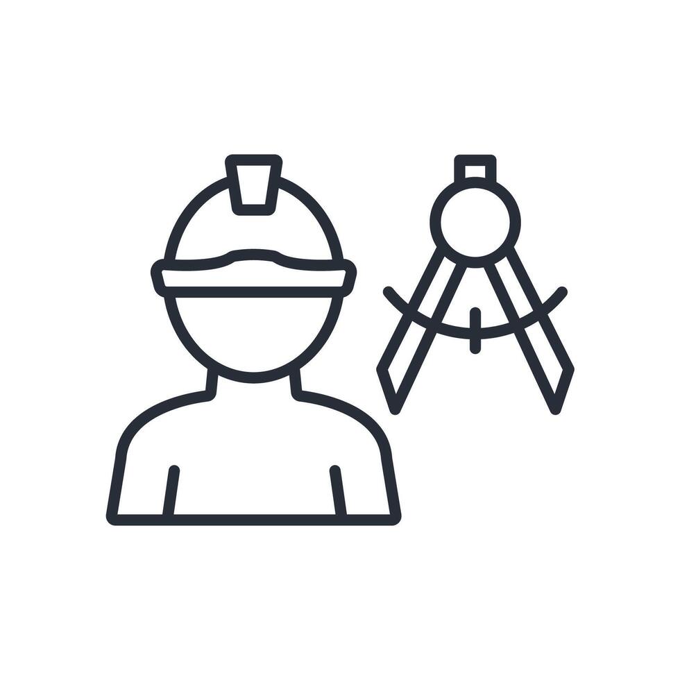 architects icons stroke linear vector