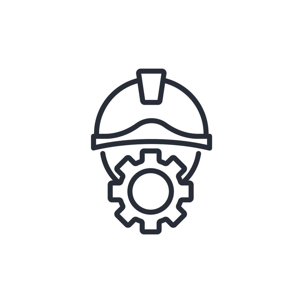 worker icons stroke linear vector