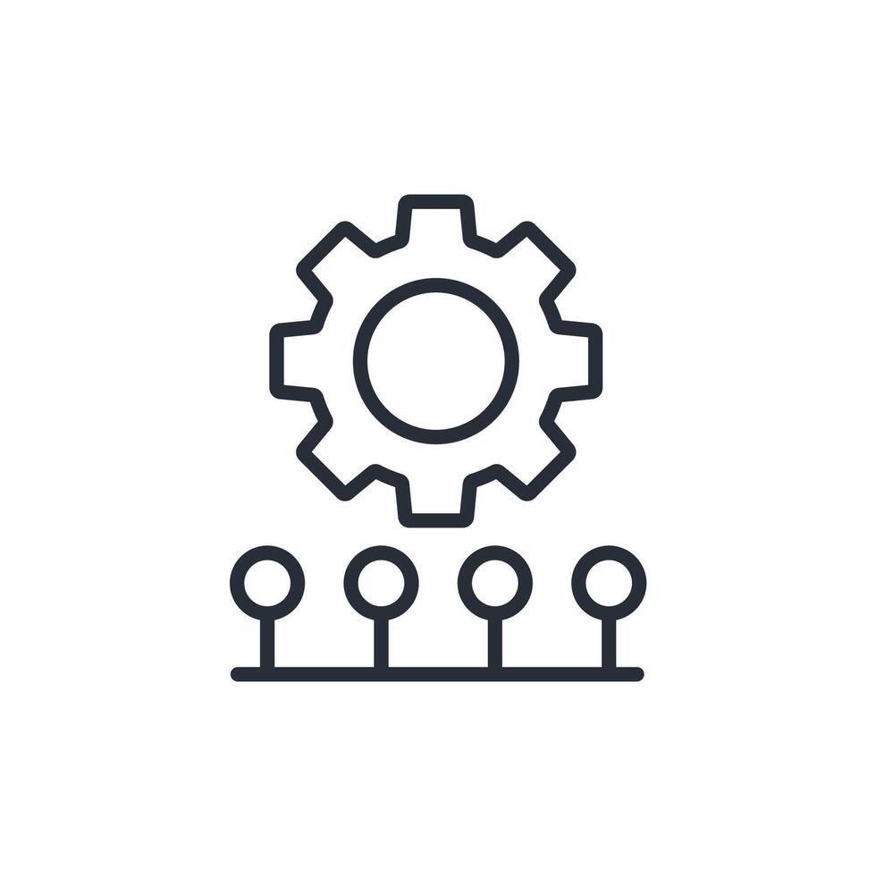 engineering icons stroke linear style vector