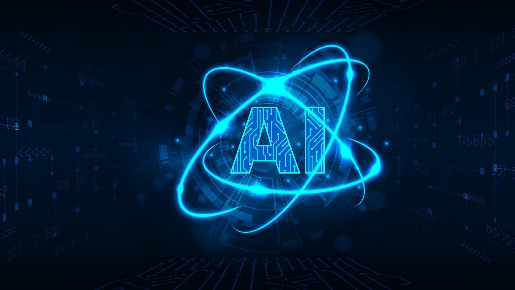 Artificial intelligence abstract digital tech circuit innovation conncept. Futuristic blue background vector
