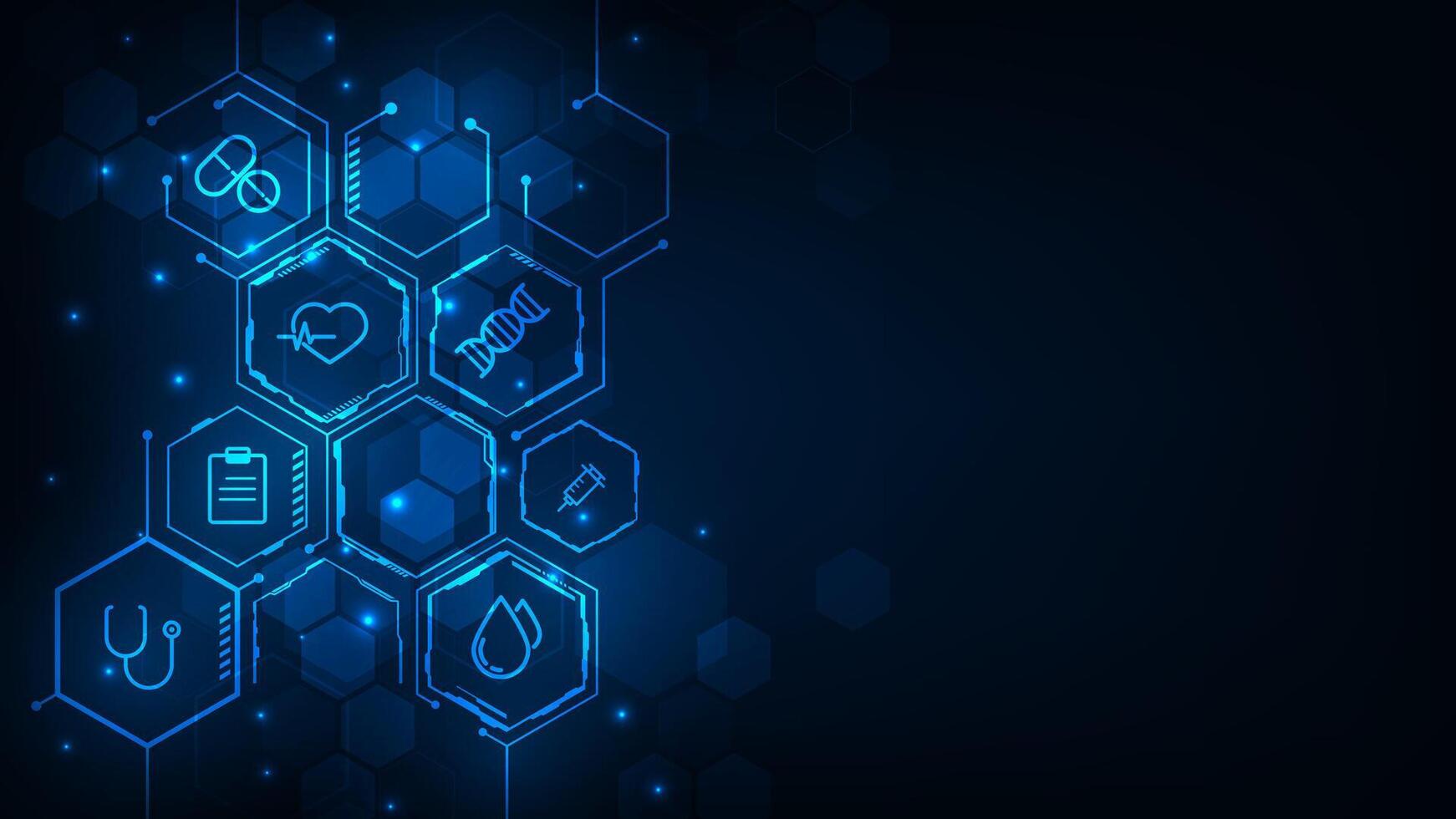 medical concept design hexagones frame geometric bacground vector