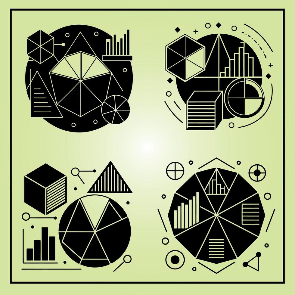 Abstract Geometric Shapes Modern Art Design vector