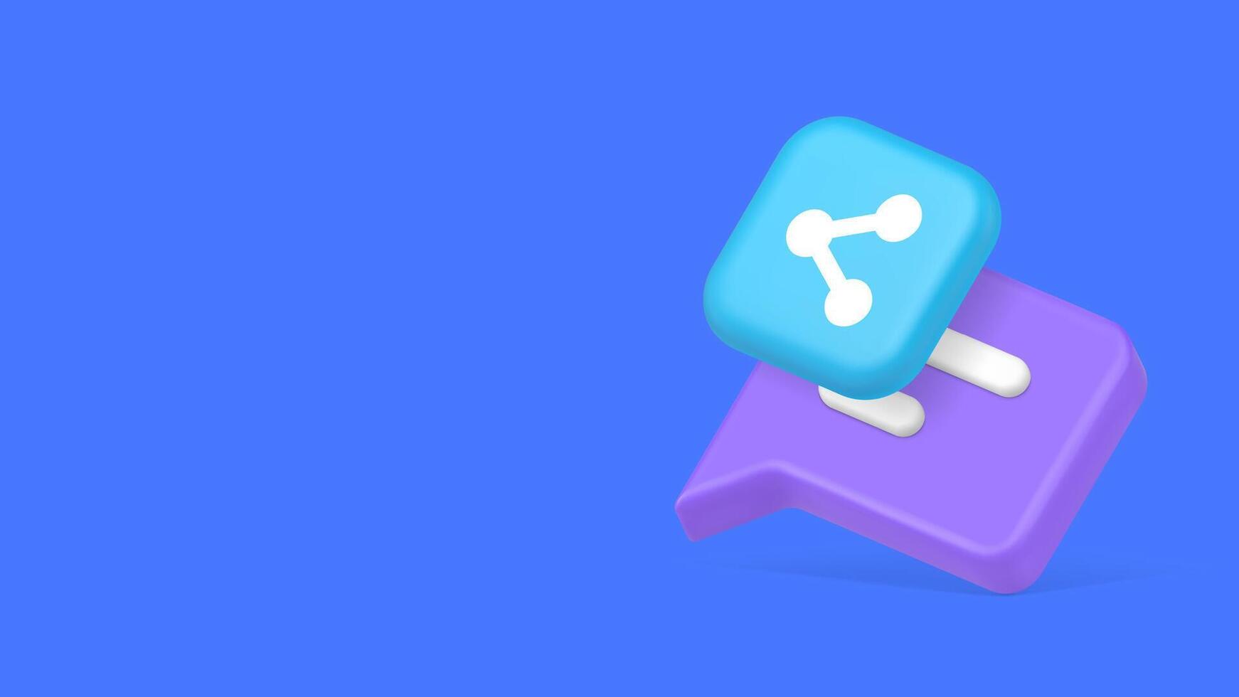 Comment chat message sharing social network internet communication copy space banner vector