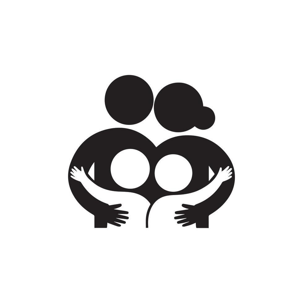 Happy Family Hug Logo Design vector