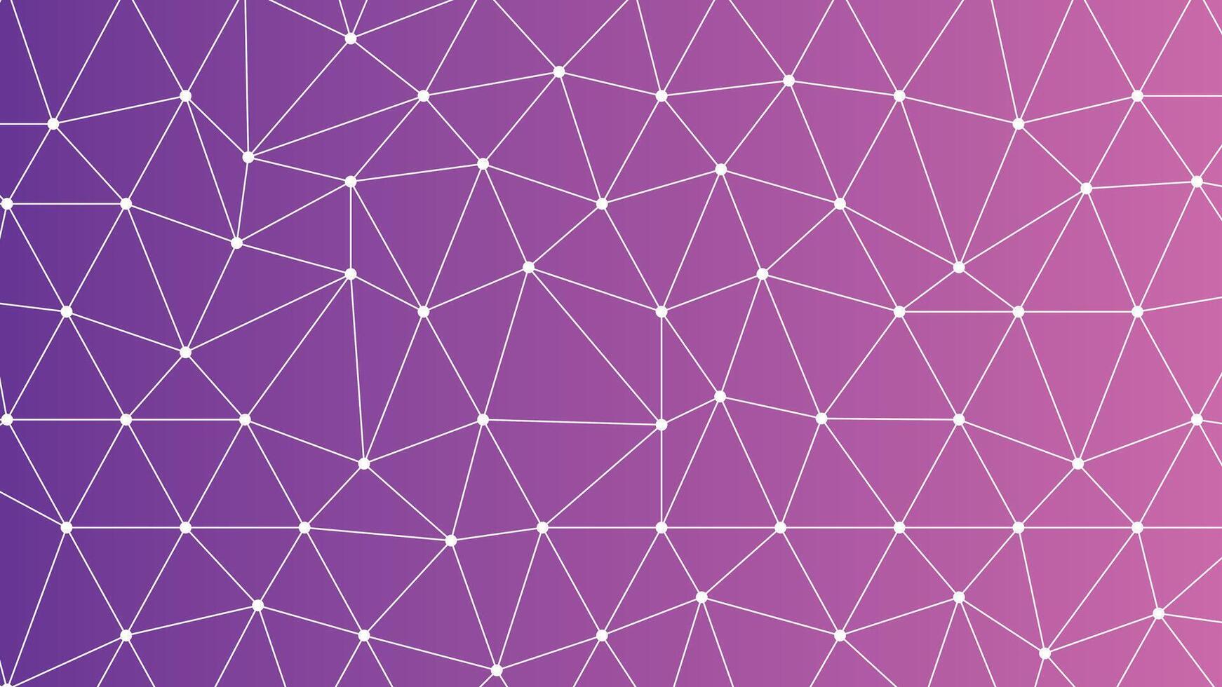 Purple geometric network, white lines and dots, modern polygonal mesh, abstract digital background vector