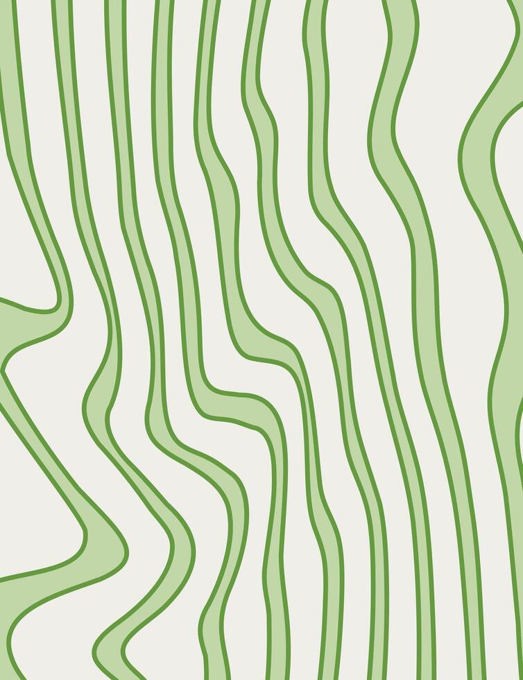 Minimal wavy green lines, abstract organic pattern, seamless , modern background, fresh and natural decor vector