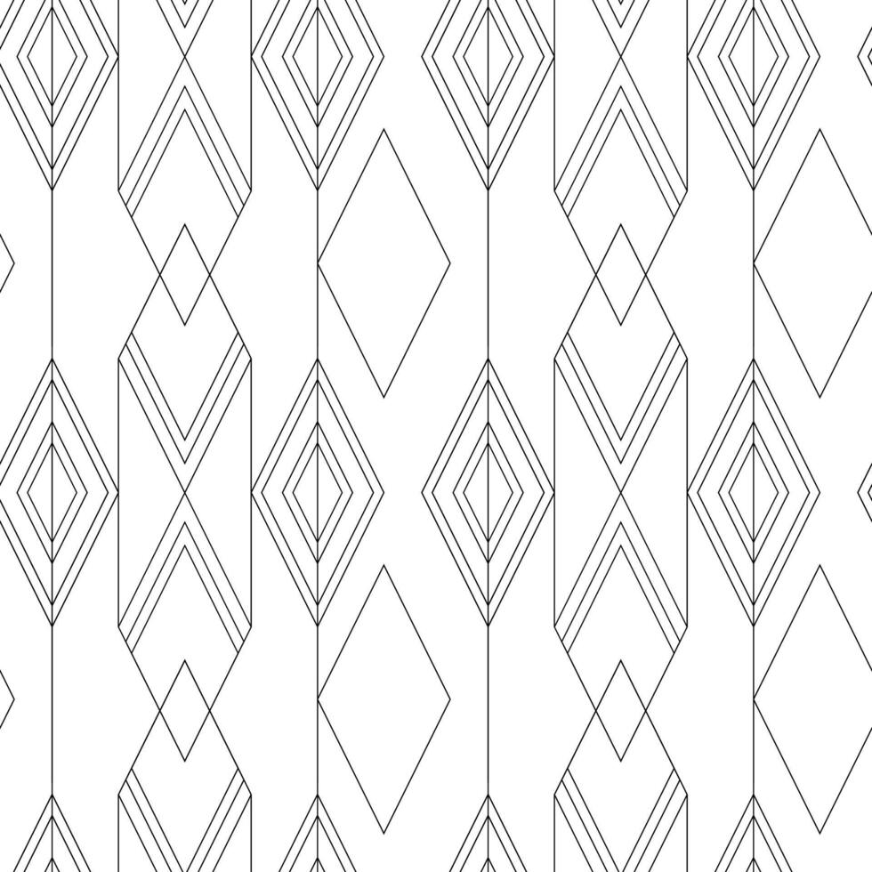 Abstract diamond grid, thin black lines, stylish geometric wallpaper, contemporary minimal design, repeat vector