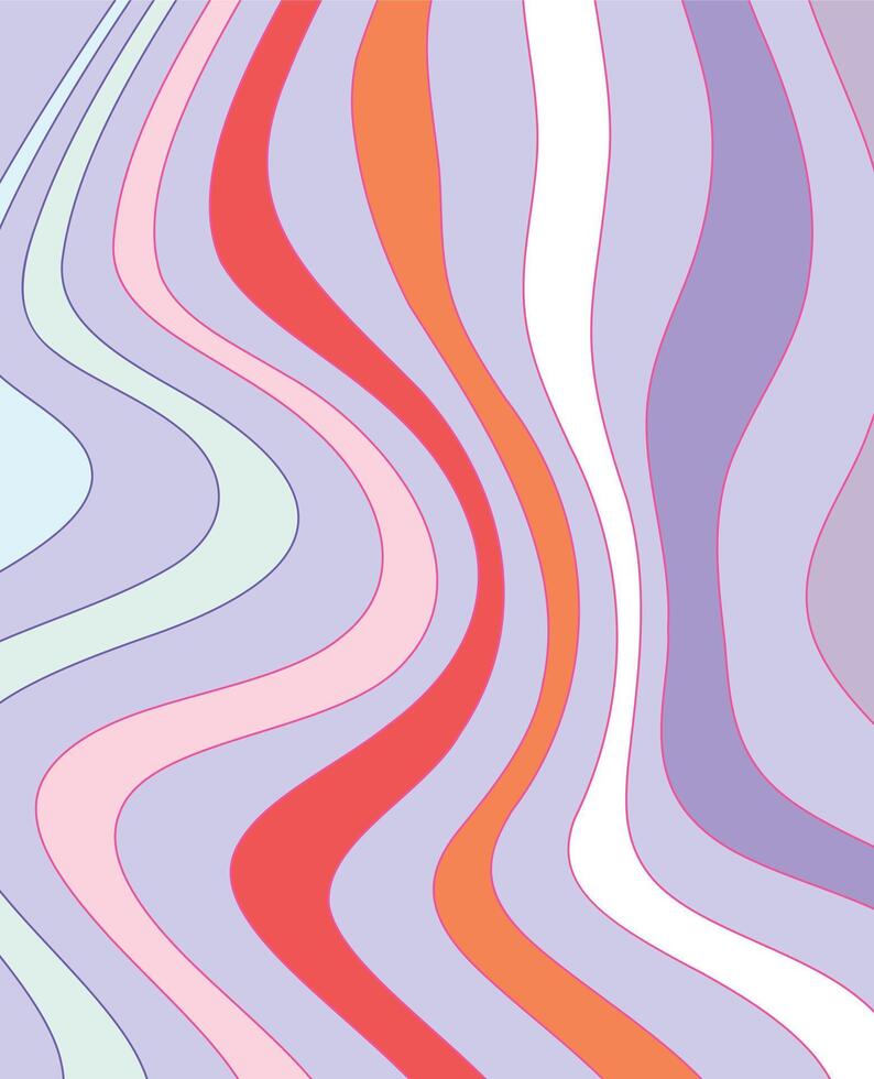 Colorful flowing lines, retro inspired, vibrant wallpaper, dynamic and playful, stylish contemporary background vector