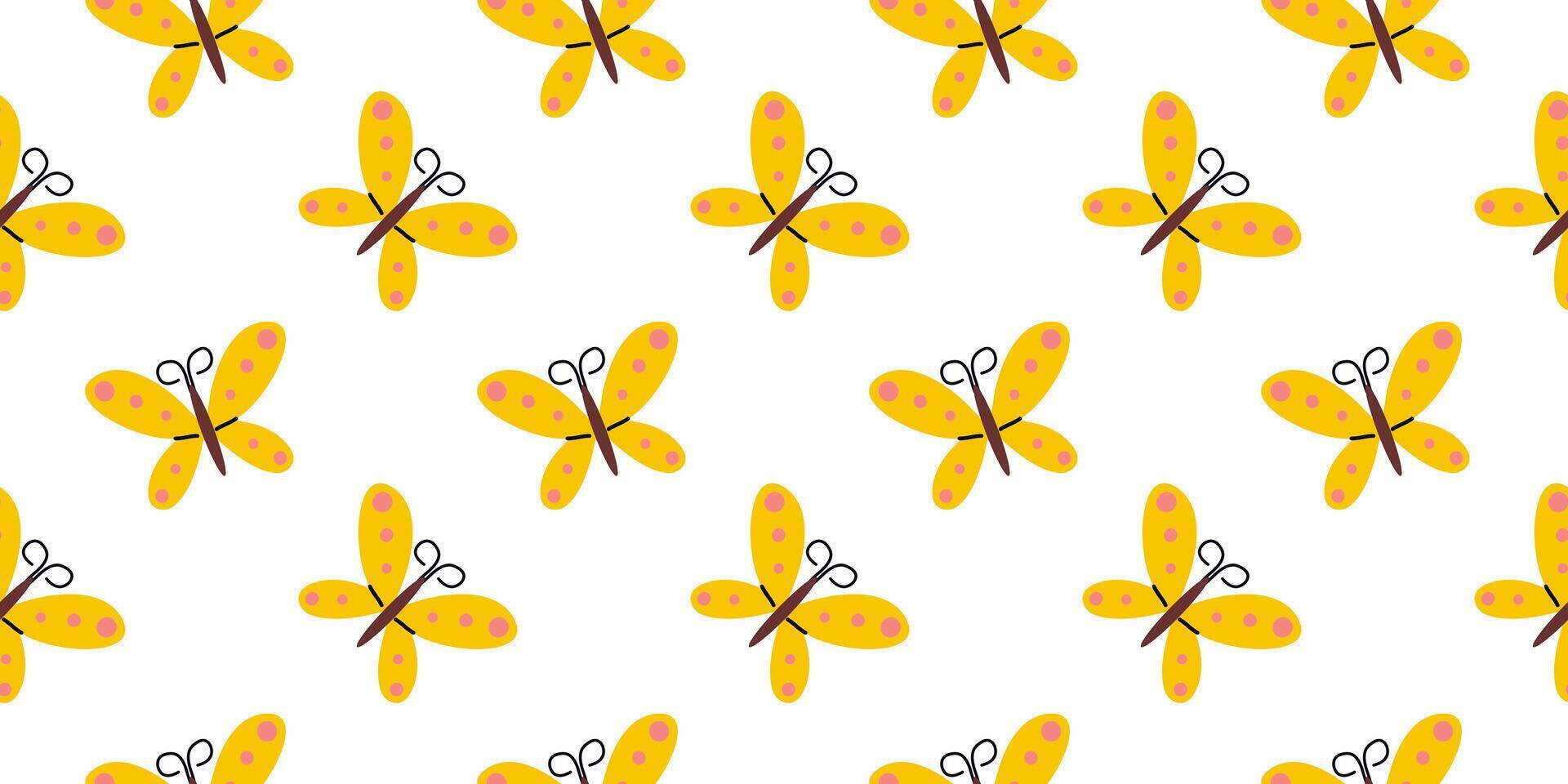 Colorful butterfly pattern design on white background showcasing a playful and vibrant atmosphere for decorative use vector