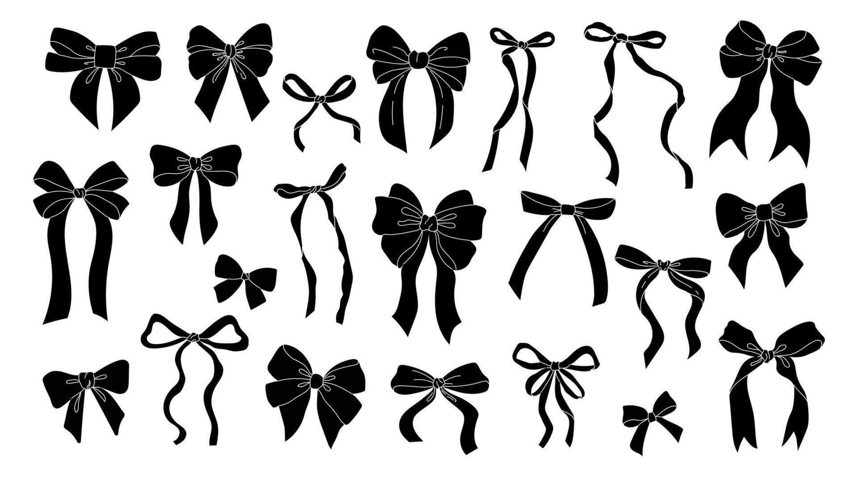 Decorate gifts creatively with a simple, elegant bow in a minimalist design on a black background vector
