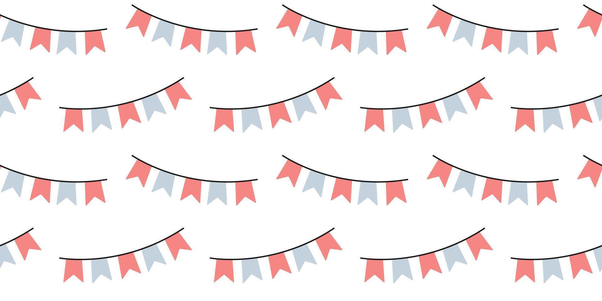 Colorful bunting decorations create a festive atmosphere for a celebration or event on a white background vector
