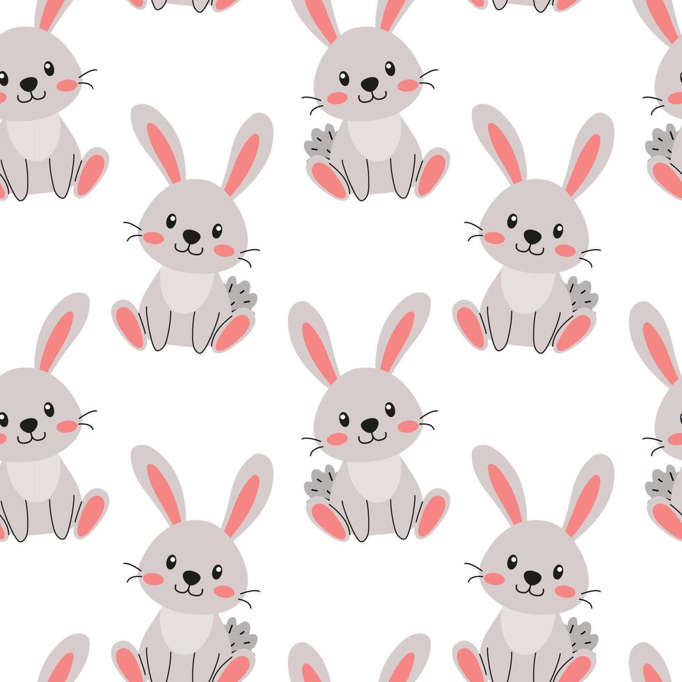 Cartoon bunnies in a repeating pattern vector