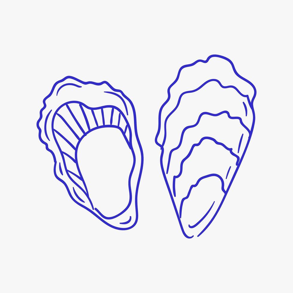 Delicate outlines of open oysters showcasing natural beauty and culinary potential vector