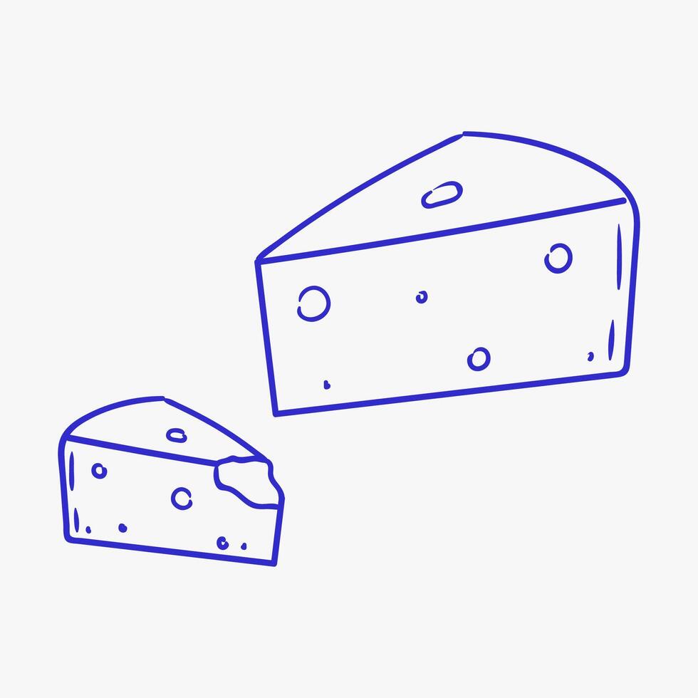 Different sizes of cheese wedges displayed in a minimalist style on a plain background vector