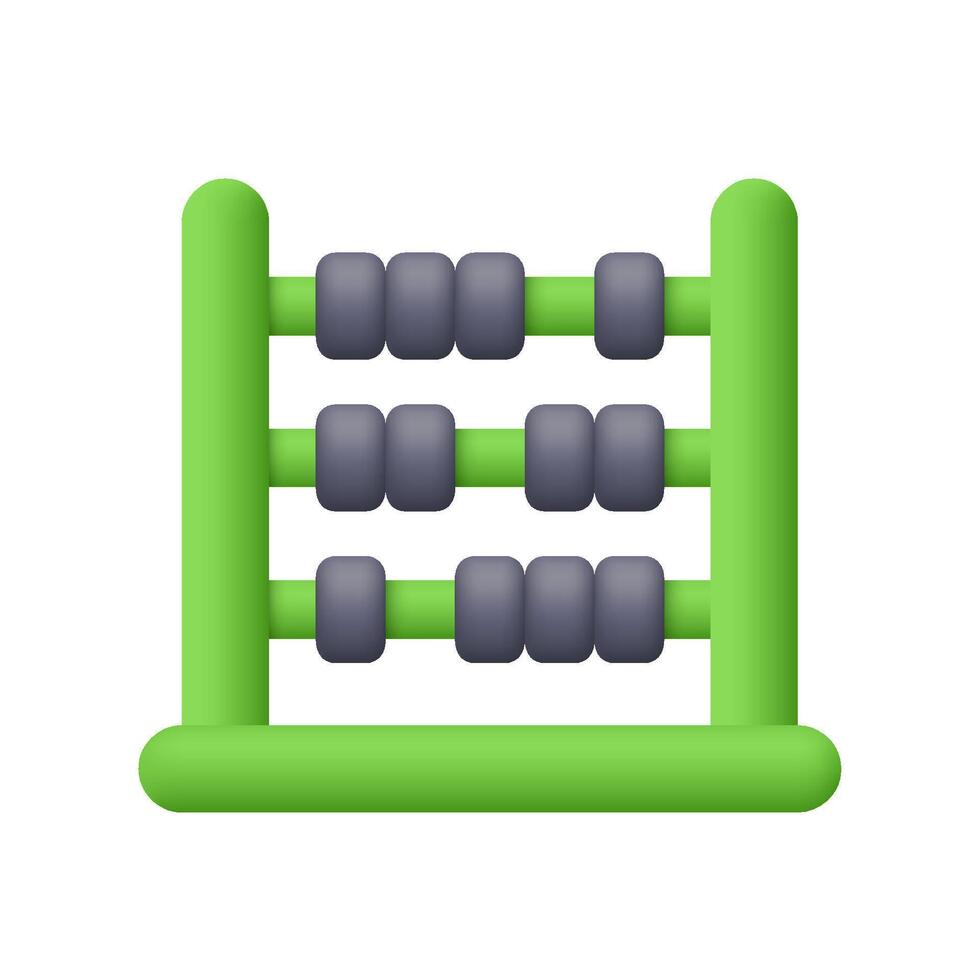 Colorful green abacus for learning vector