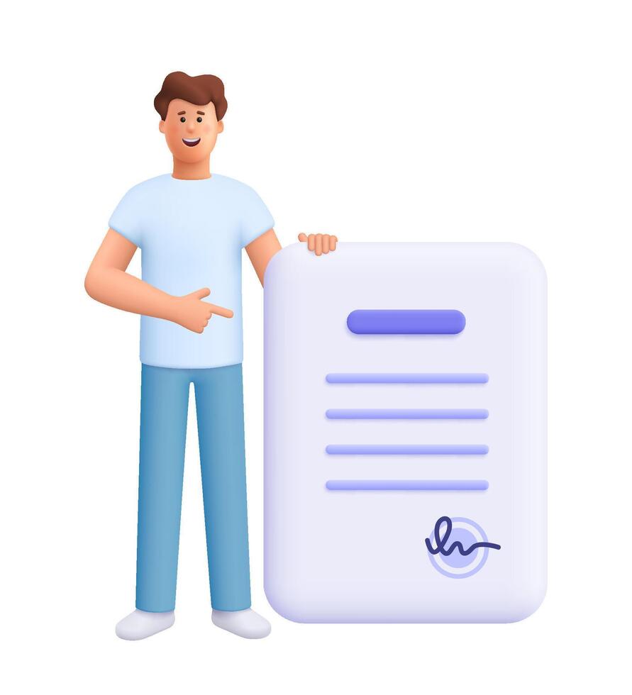 Person with digital document illustration vector