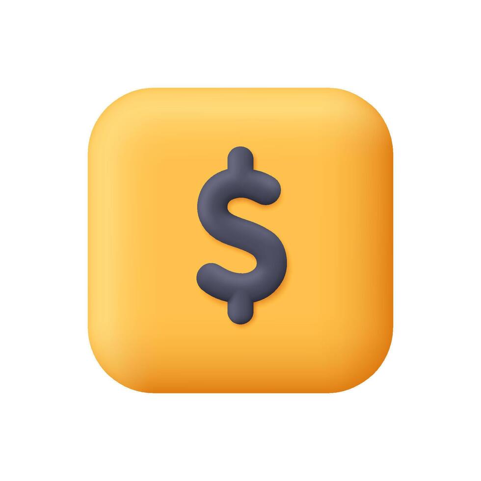 Dollar sign on yellow background vector