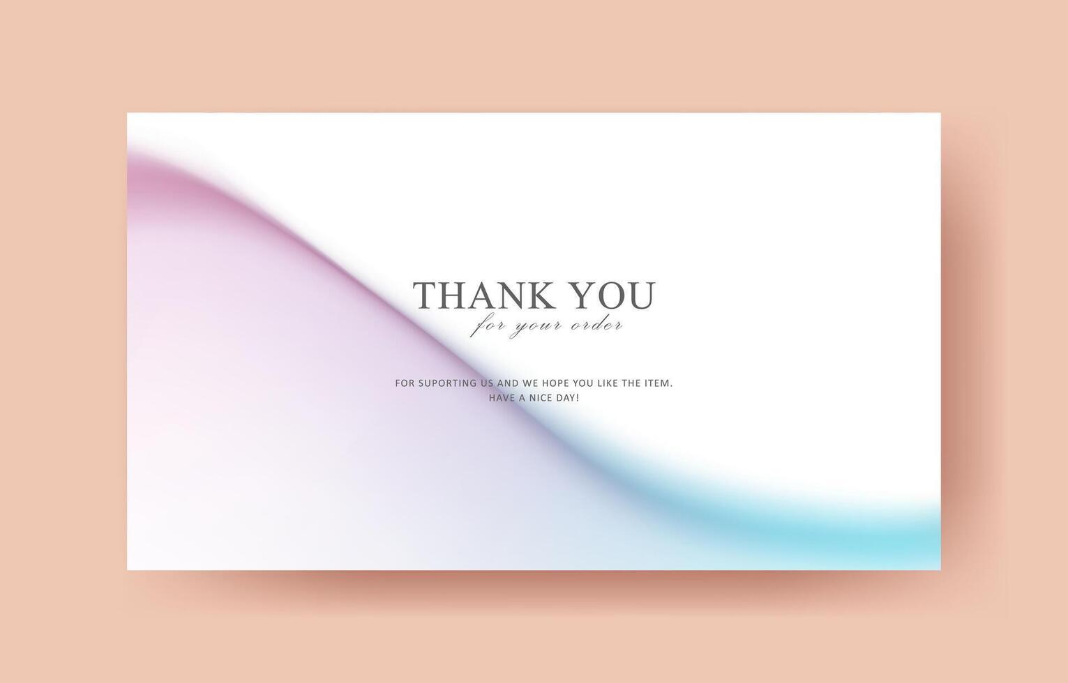 Thank you card design with soft colors vector