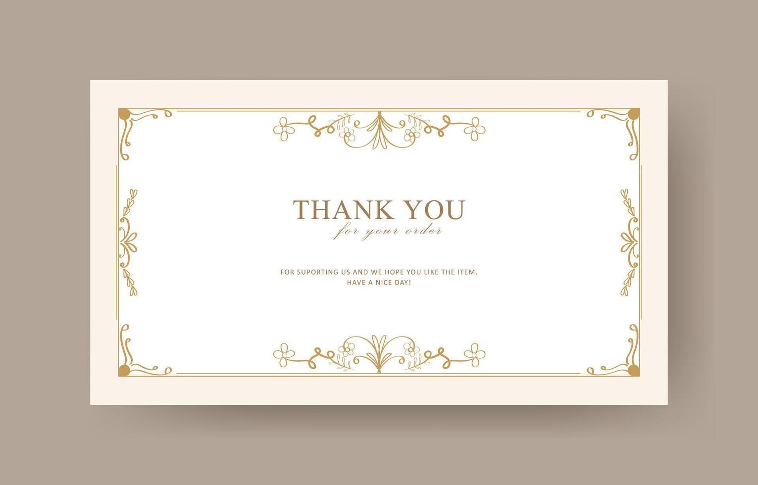 Elegant thank you card design vector