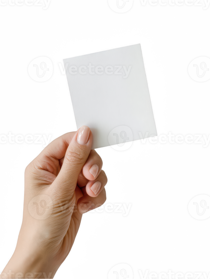 A person holding a blank piece of paper in their hand png