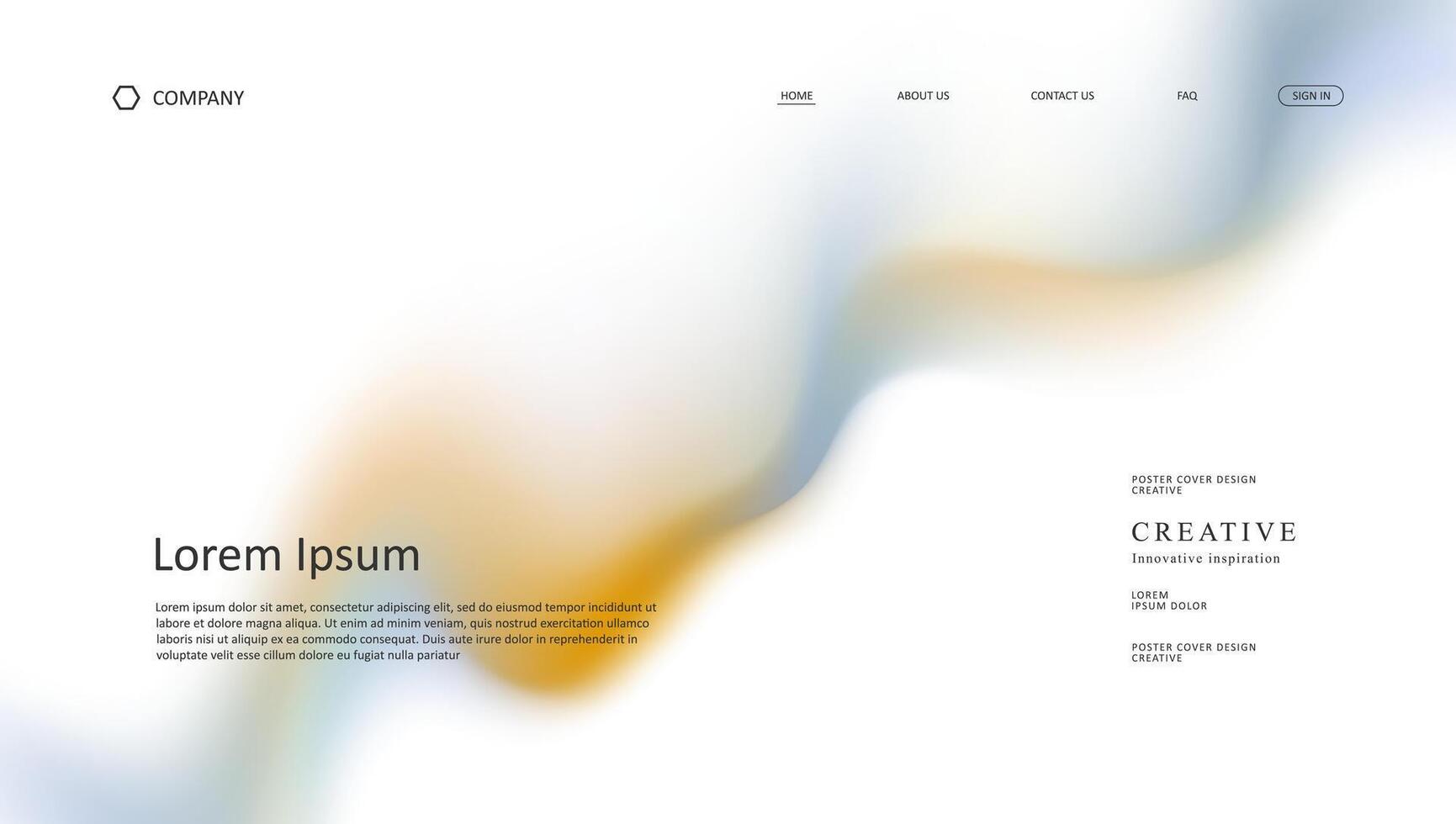 Abstract wave futuristic of landing page. retro gradient mesh webpage vector