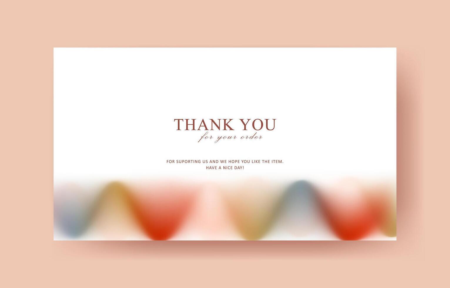thankyou card with trendy gradient design vector