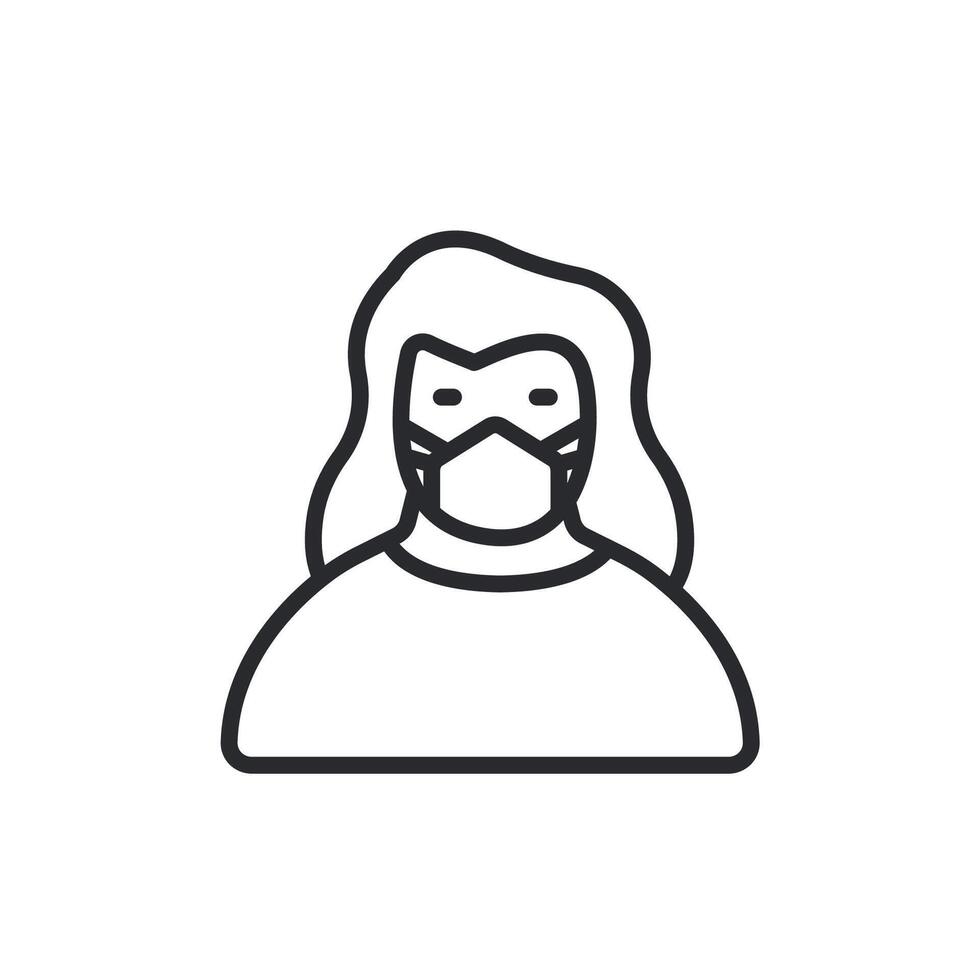 wearing mask icons isolated style vector