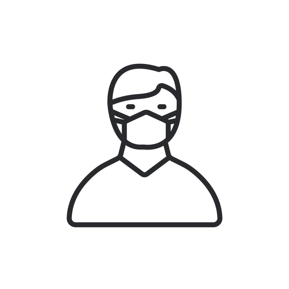 wearing mask icons isolated on White vector