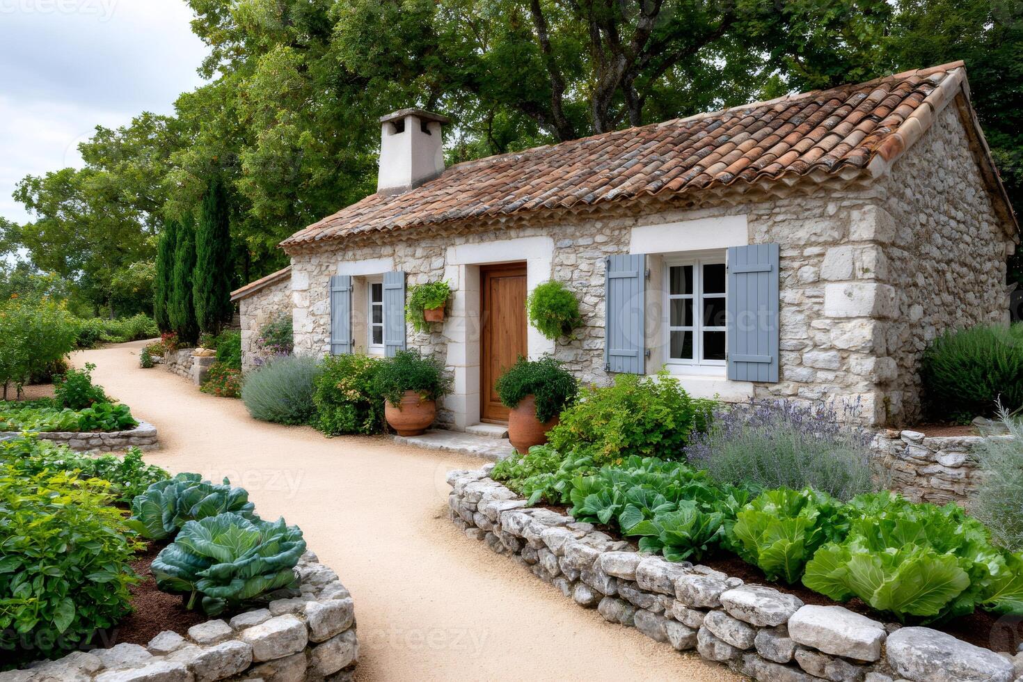 Charming stone house with vegetable garden in Provence photo