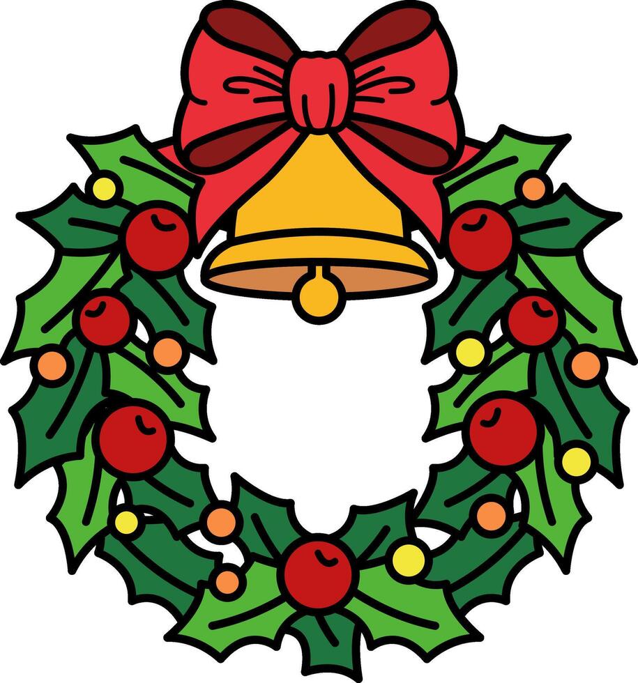 A wreath with a bell vector