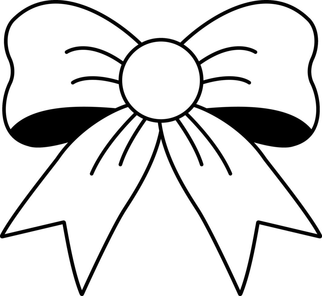 black and white illustration of a bow vector