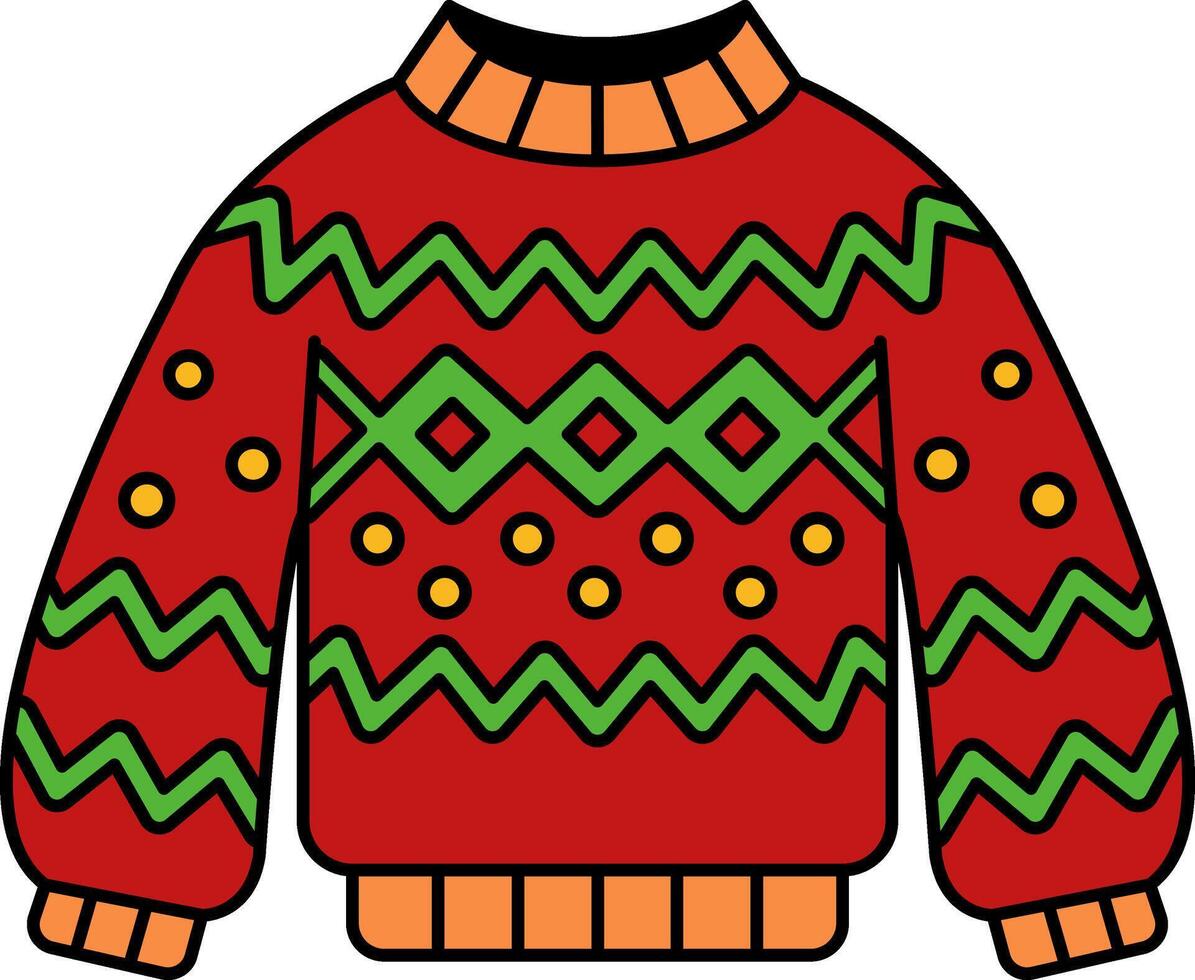 A red and green sweater vector