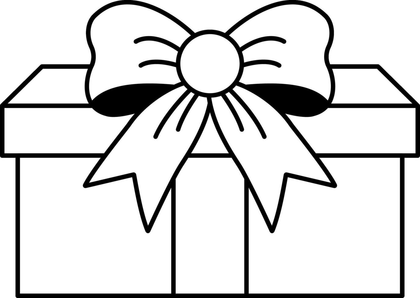 black and white single icon of a gift box vector