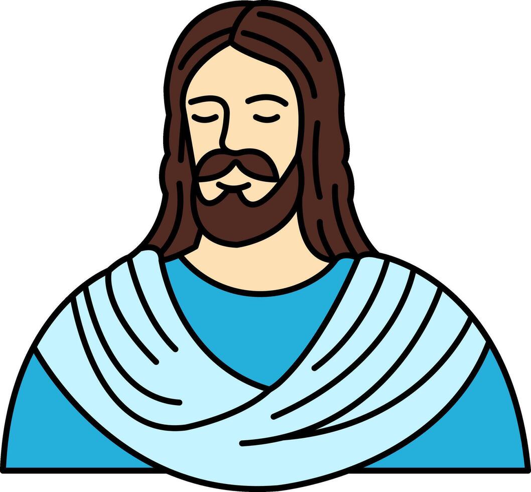 isolate illustration icon of Jesus vector
